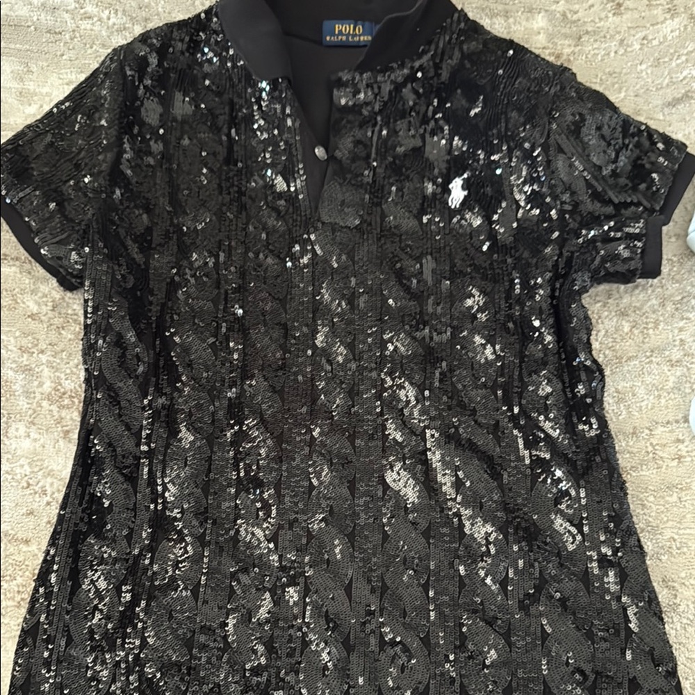 Polo Black Sequin Shirt